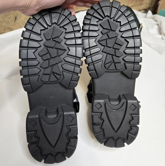 DOLLS KILL Club Exx black holographic stage‎ diver zip pouch gladiator sandals 9 - Picture 6 of 12